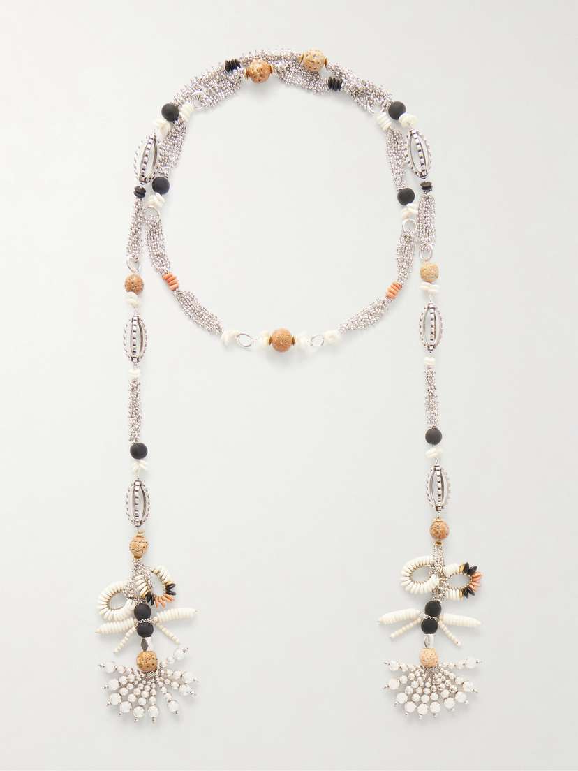 Isabel Marant Lyna Beaded Silver-tone Necklace