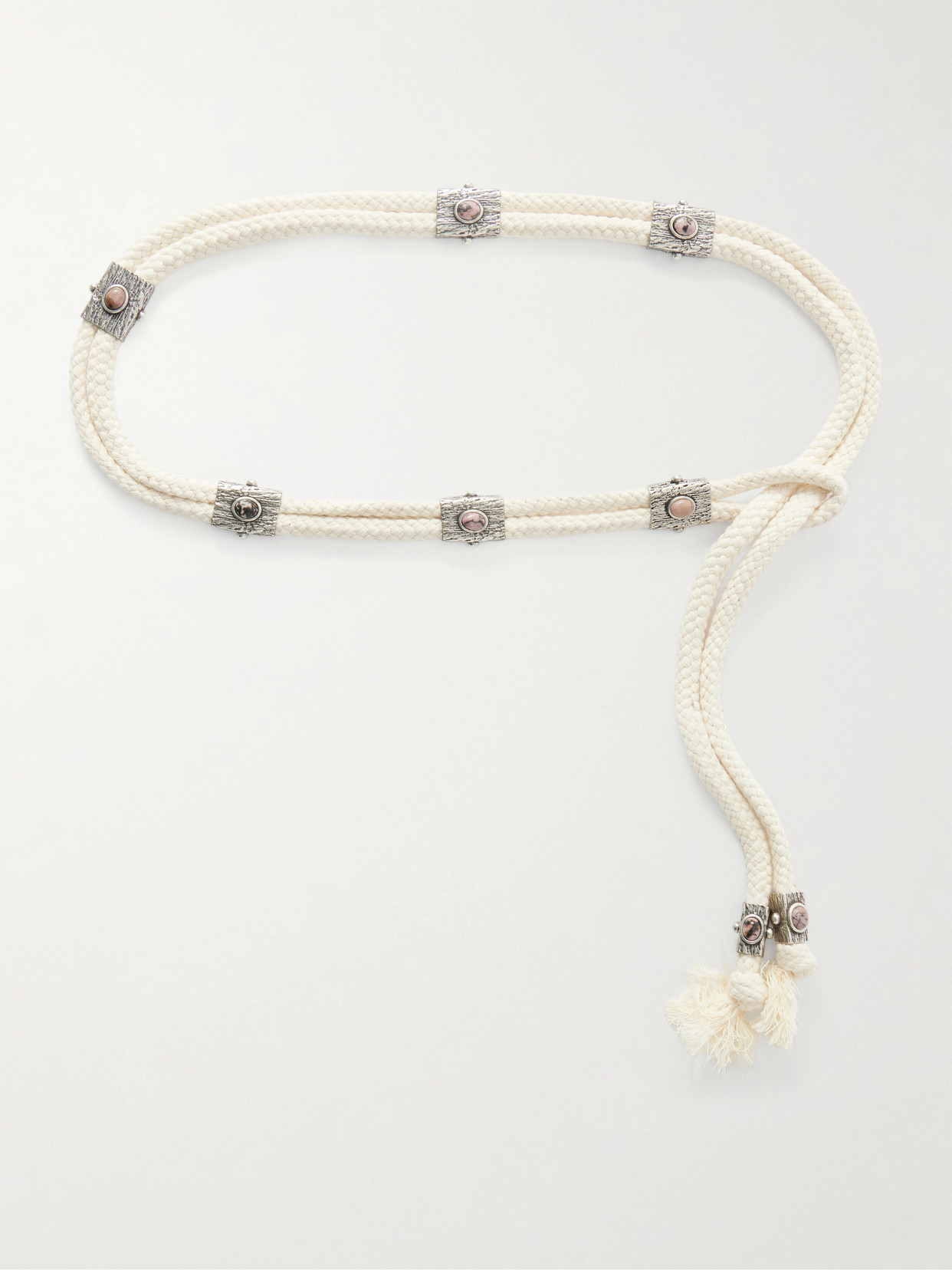 Isabel Marant Aleea Embellished Tasseled Cord Belt In Neutral