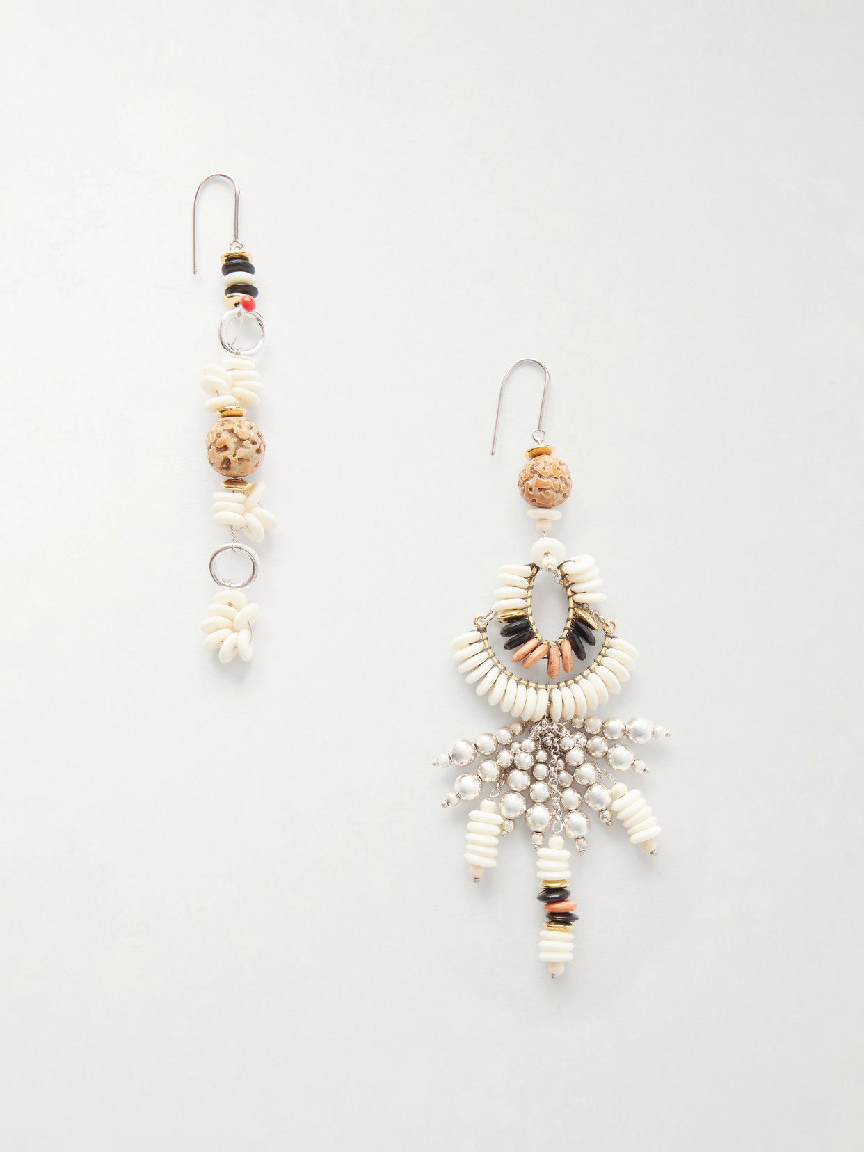 Isabel Marant Lyna Beaded Silver-tone Earrings In Red