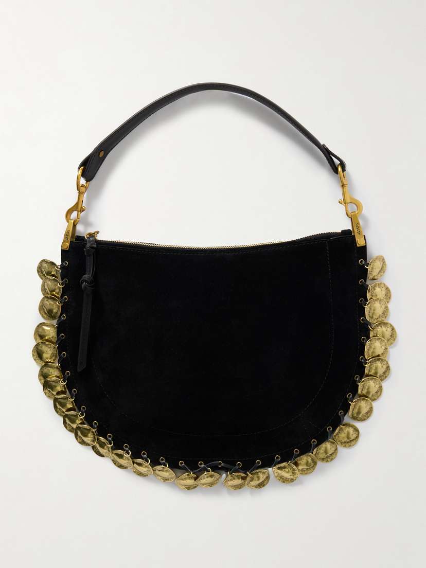 Isabel Marant Oskan Soft Embellished Leather-trimmed Suede Tote
