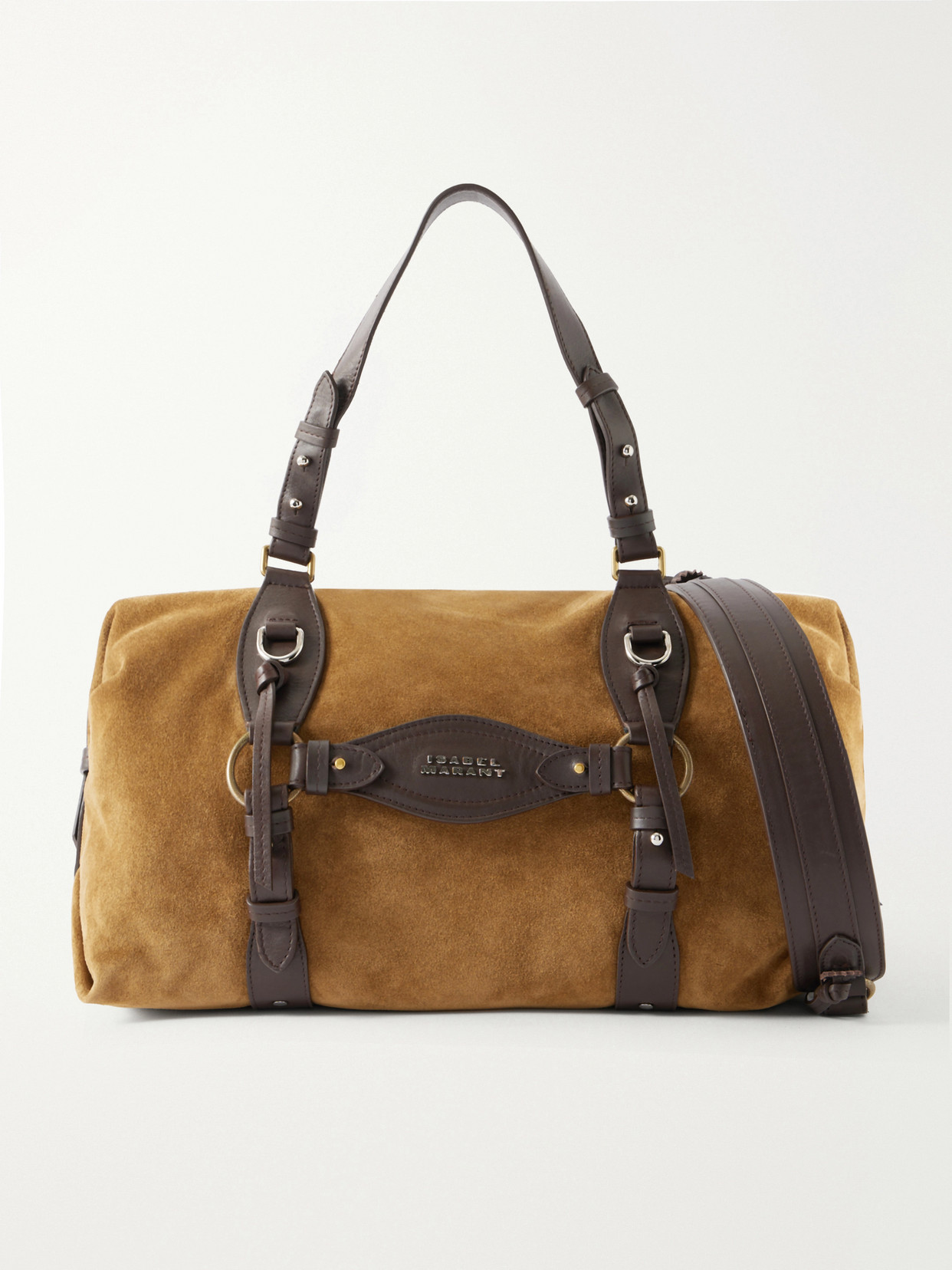 Isabel Marant Tilpa Suede And Leather-trimmed Weekend Bag In Neutral