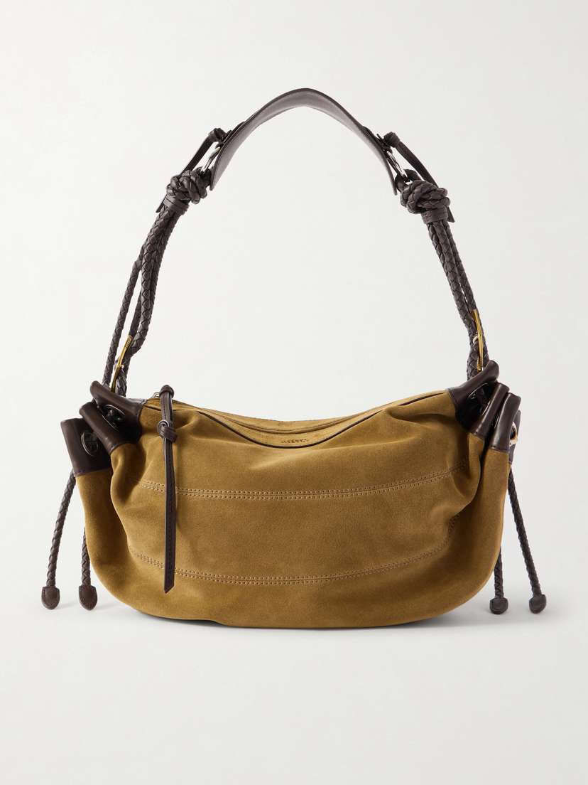 Isabel Marant Maia Leather-trimmed Suede Shoulder Bag