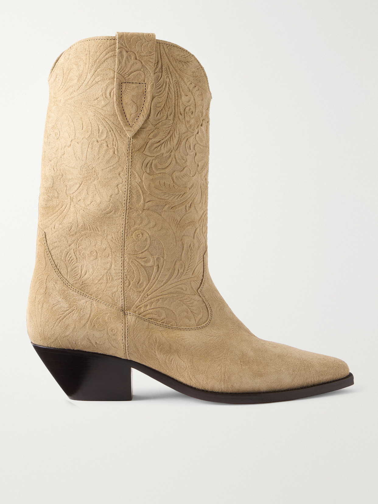 Isabel Marant Duerto Embossed Suede Ankle Boots In Brown