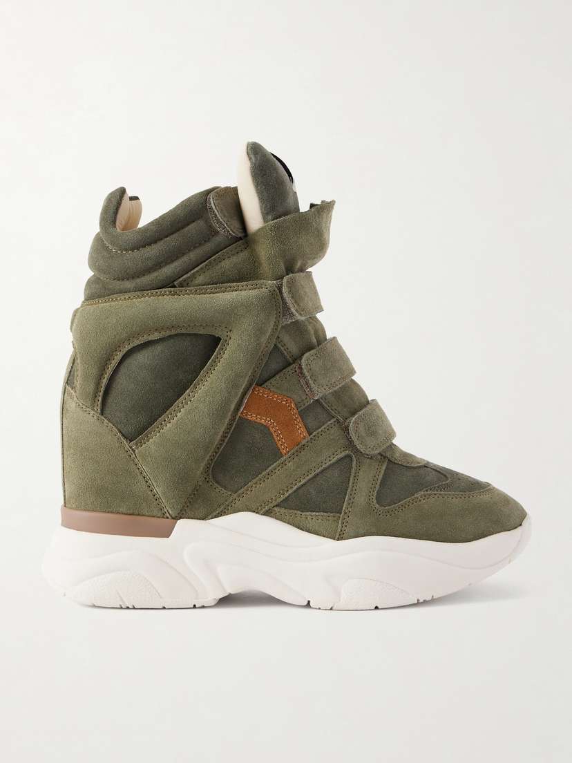 Isabel Marant Balskee Suede High-top Wedge Sneakers