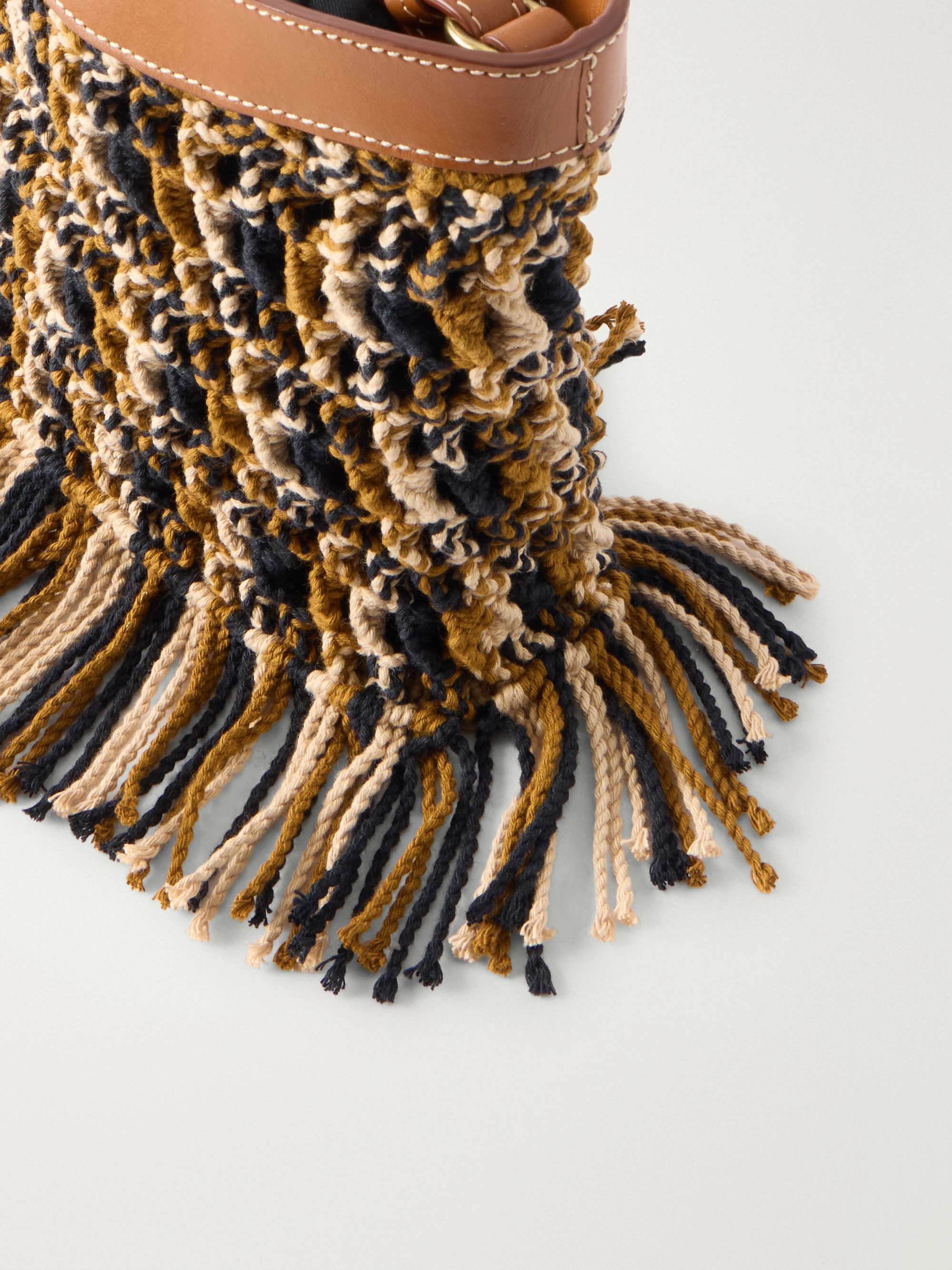 ISABEL MARANT Noli leather-trimmed macramè tote | NET-A-PORTER