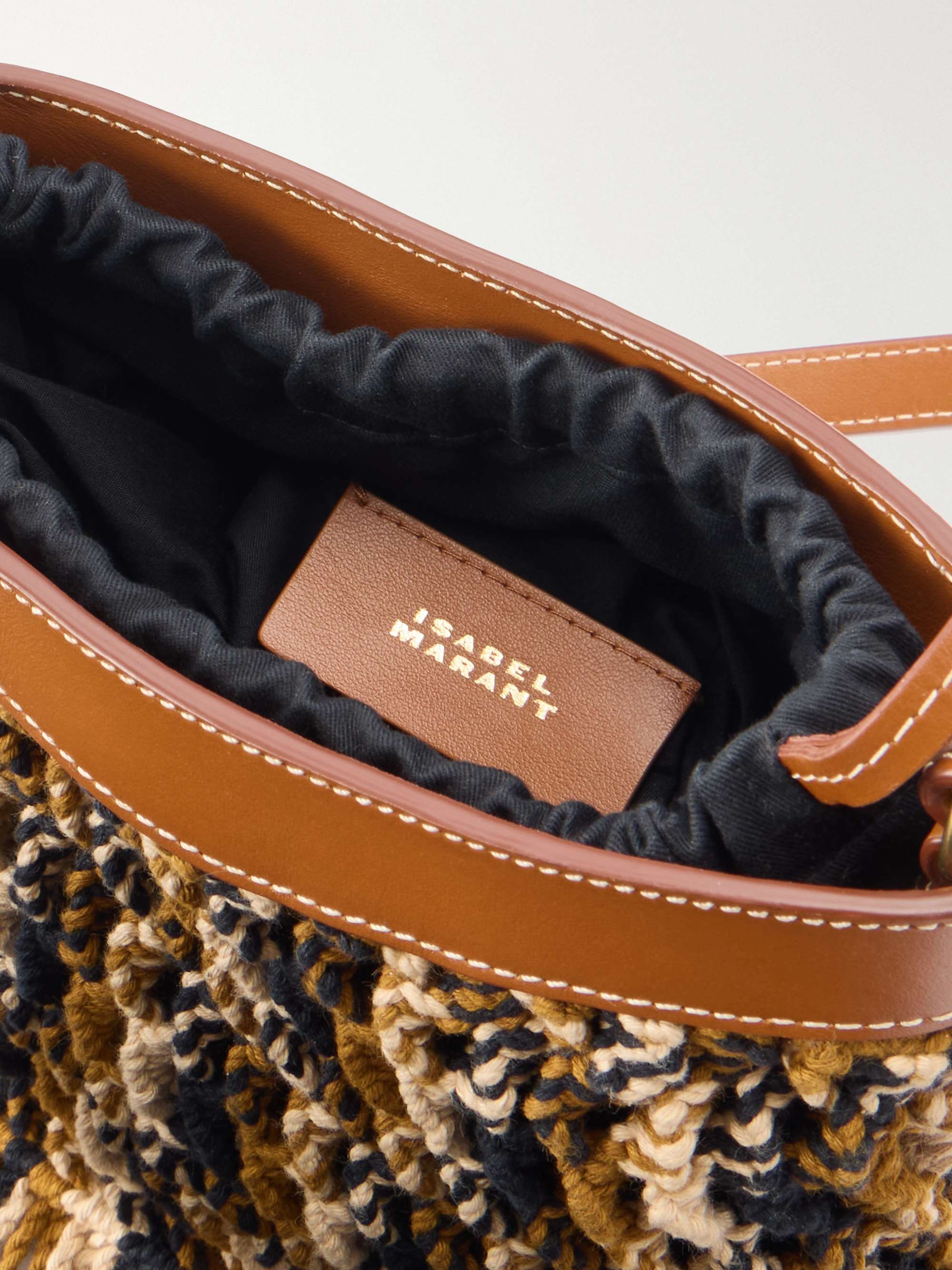 ISABEL MARANT Noli leather-trimmed macramè tote | NET-A-PORTER