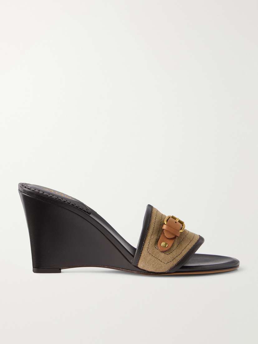 Isabel Marant Abryel Buckled Canvas And Leather Sandals