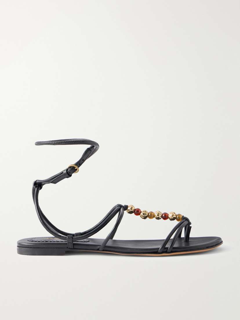 Isabel Marant Yctoria Beaded Leather Sandals