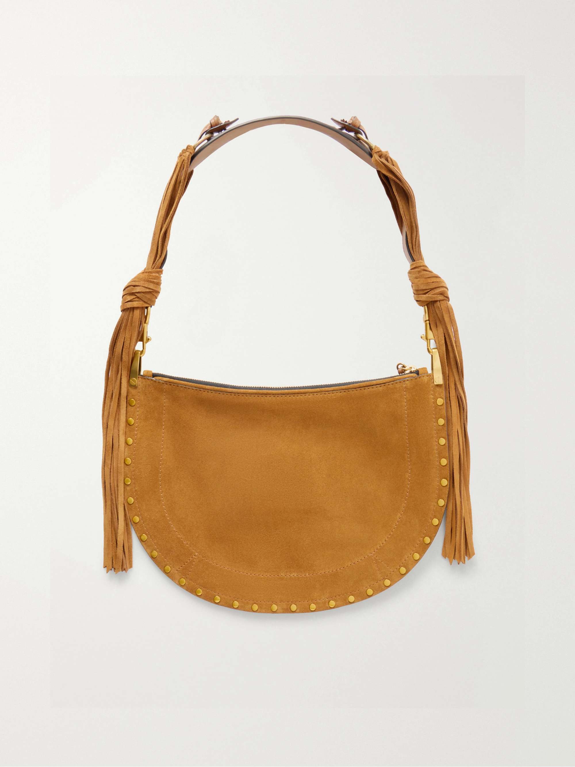 ISABEL MARANT Oskan studded suede shoulder bag | NET-A-PORTER