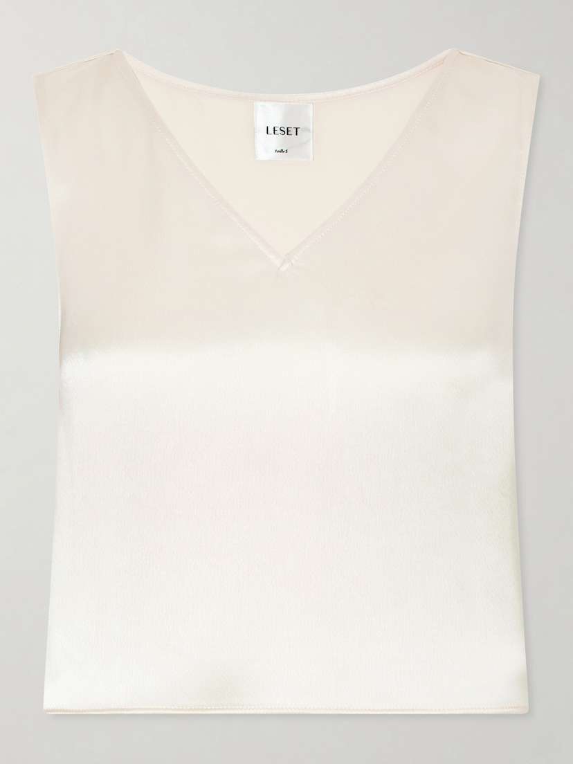 LESET Barb Satin Tank Top
