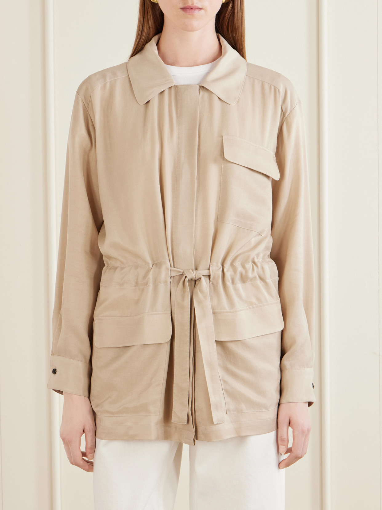 Leset Kim Drawstring Jacket In Neutral