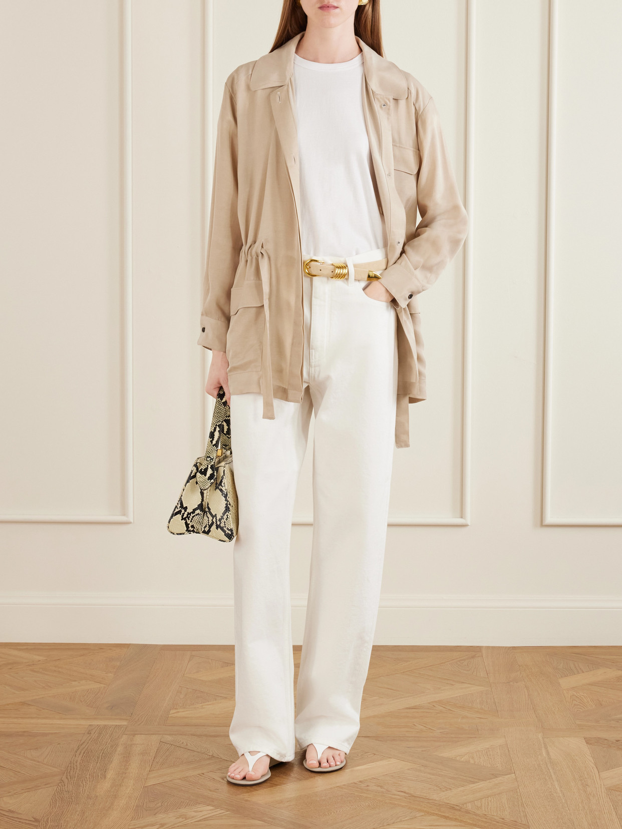 Leset Kim Drawstring Jacket In Neutral