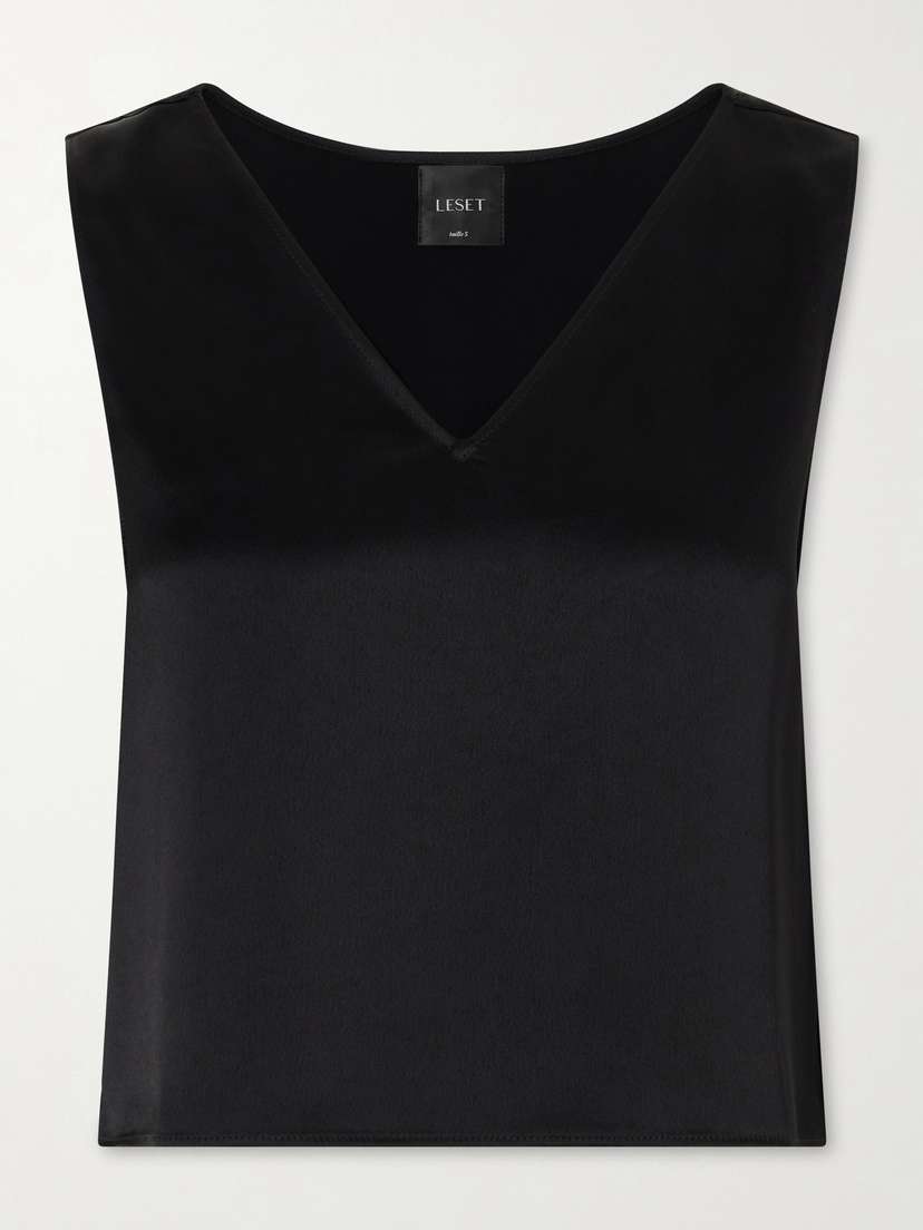 LESET Barb Satin Tank Top