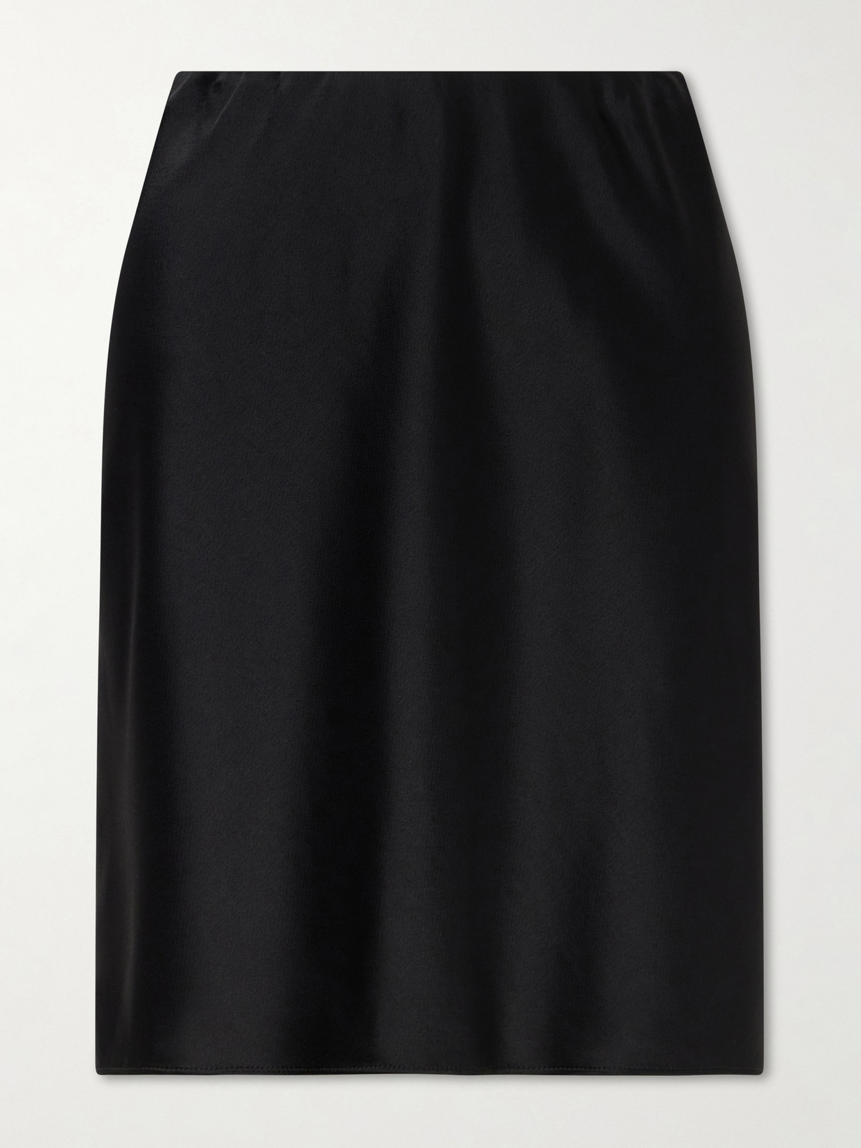Leset Barb Satin Midi Skirt In Black