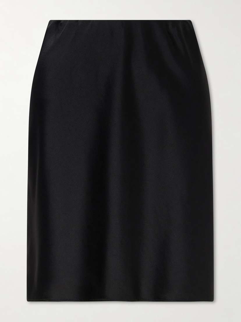 LESET Barb Satin Midi Skirt