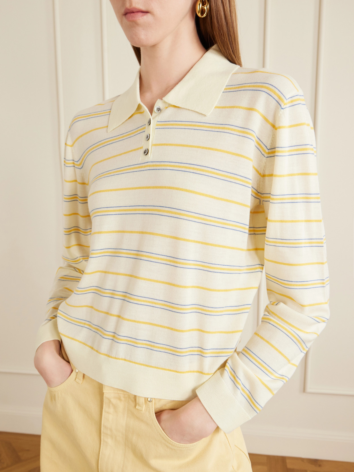 James Striped Merino Polo