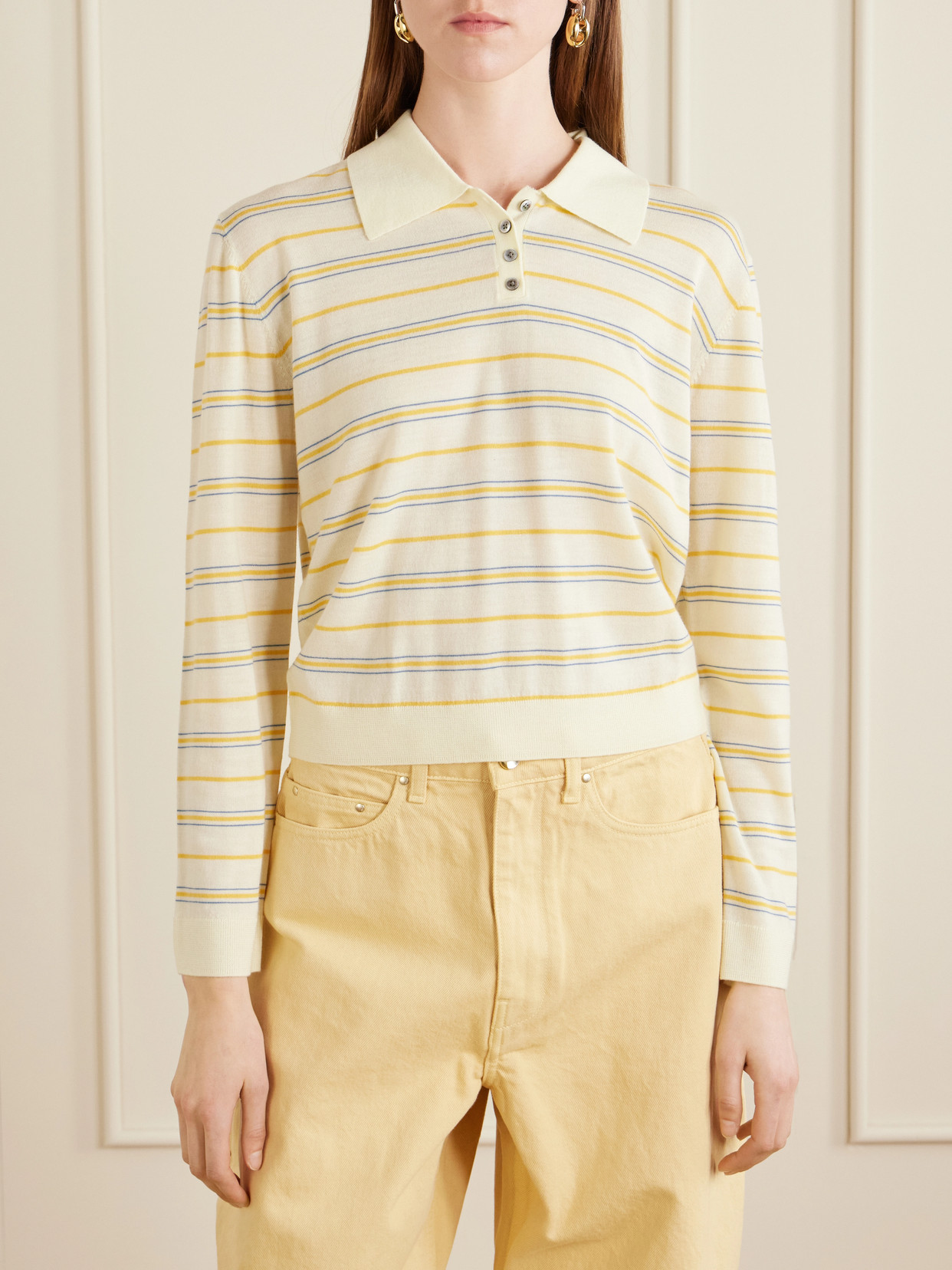 James Striped Merino Polo
