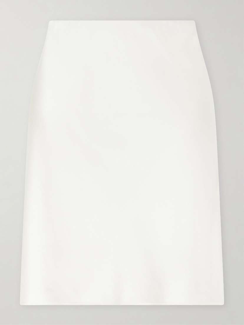 LESET Barb Satin Midi Skirt