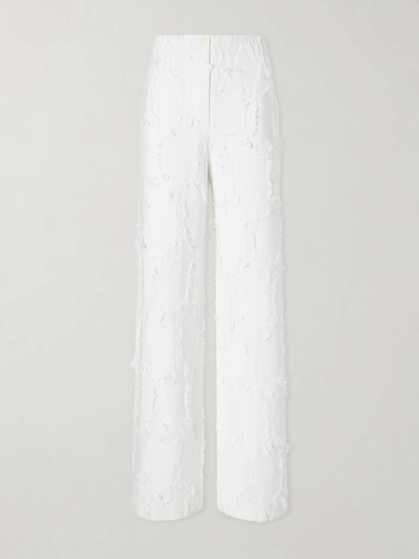 Proenza Schouler White Label Shilo Jacquard-knit Cotton-blend Straight-leg Pants