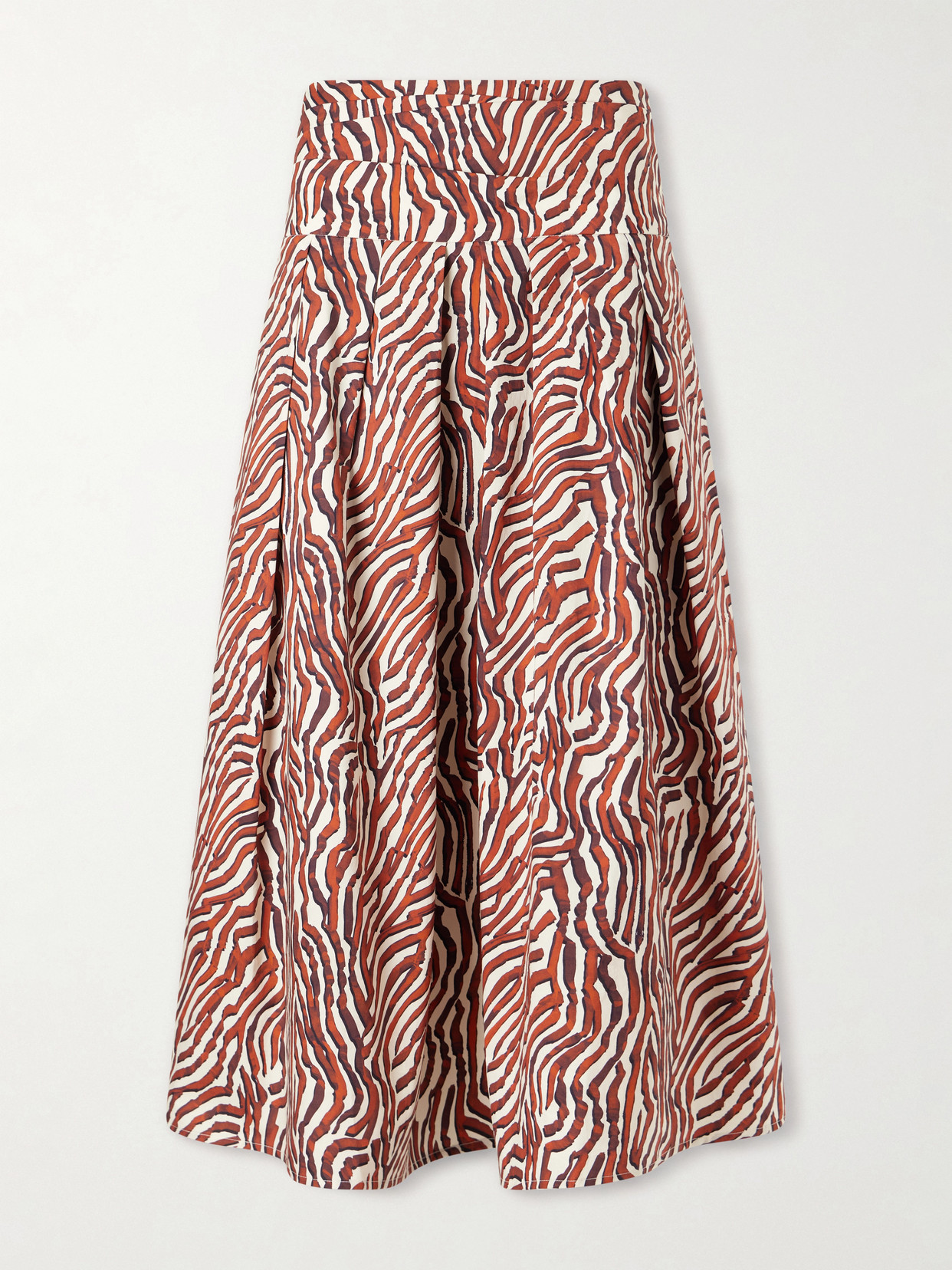 Proenza Schouler White Label - Nessa Pleated Printed Cotton-blend Poplin Maxi Skirt - Red