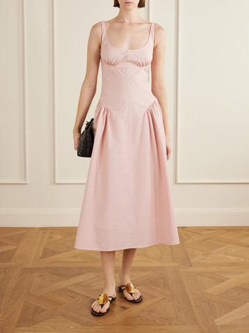 Proenza Schouler White Label - Penny shirred pleated cotton-poplin