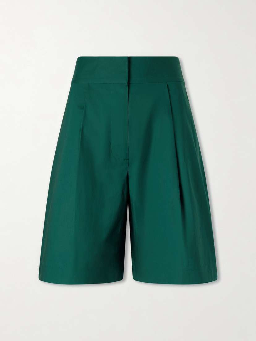 Proenza Schouler White Label Clio Pleated Cotton-blend Poplin Shorts | Thumbnail 6