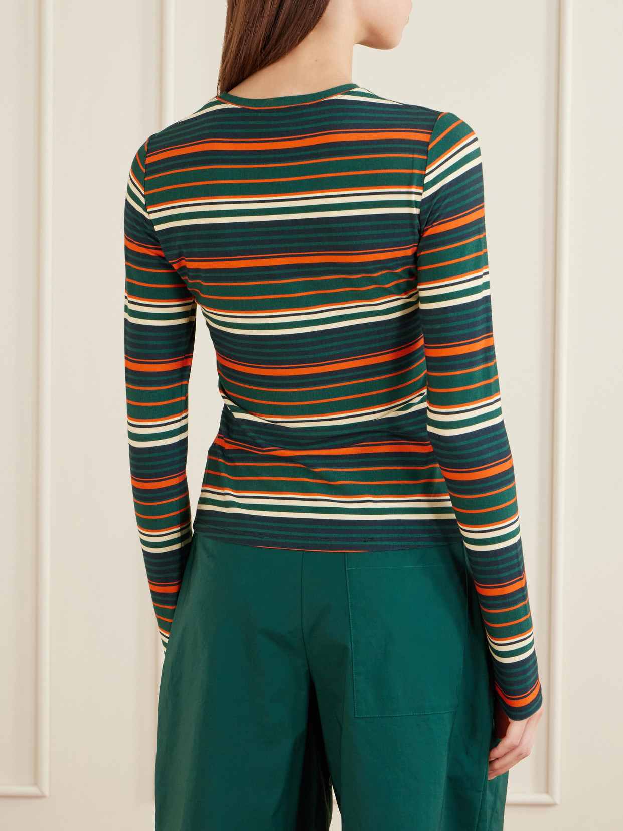White Label - Mae Striped Stretch-Jersey T-Shirt