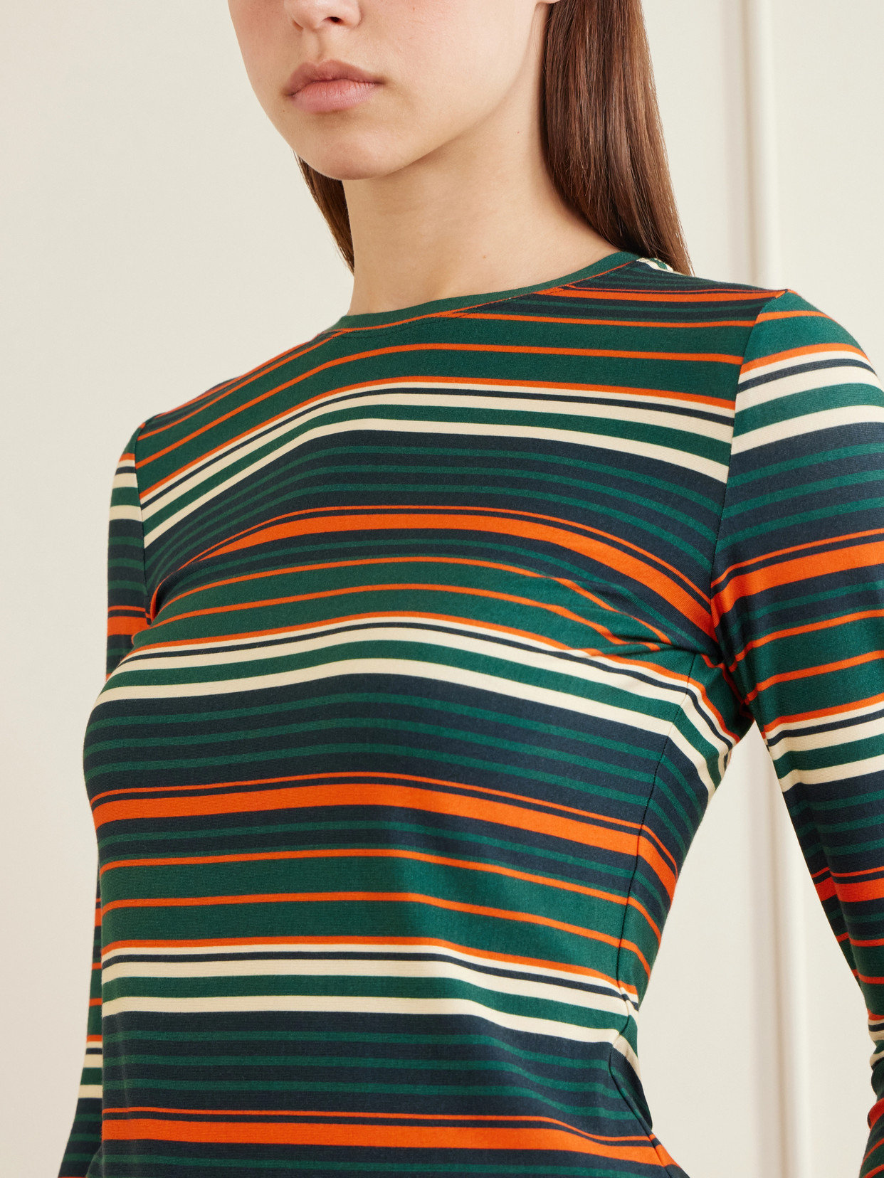 White Label - Mae Striped Stretch-Jersey T-Shirt