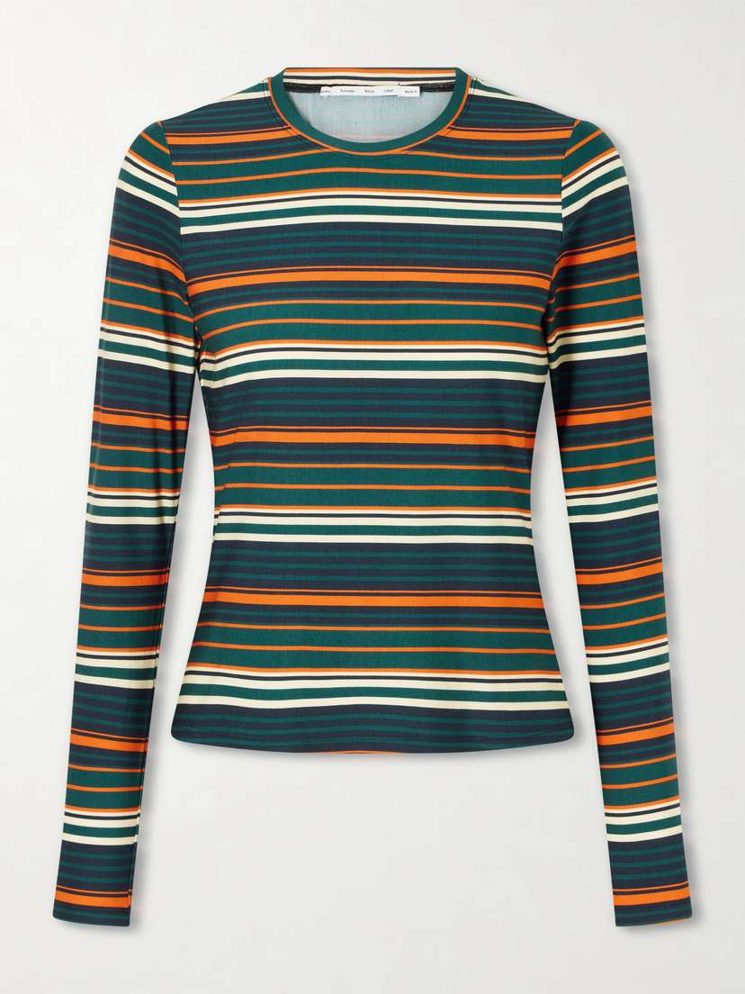 Proenza Schouler White Label Mae Striped Stretch-jersey T-shirt