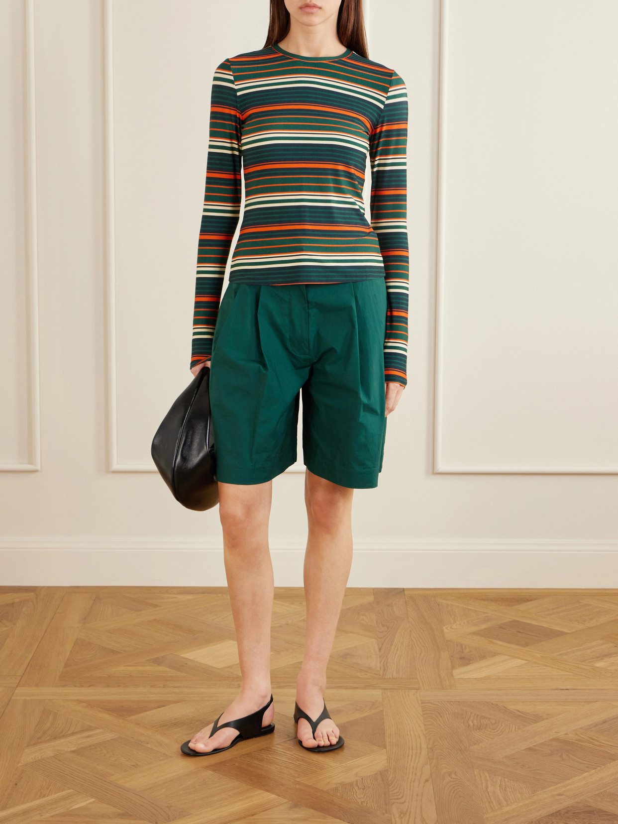 White Label - Mae Striped Stretch-Jersey T-Shirt