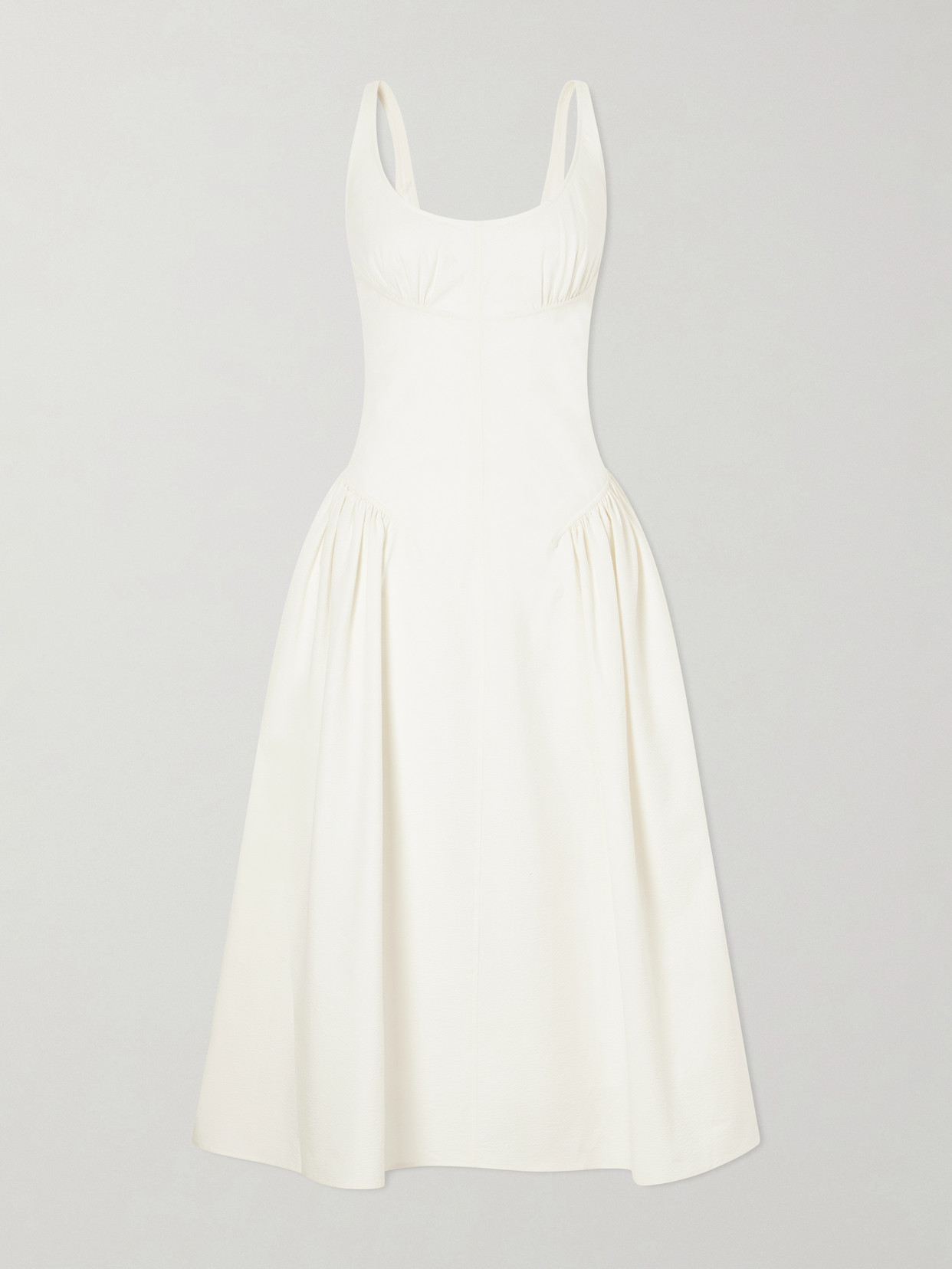Proenza Schouler White Label Solira Seersucker Midi Dress In White