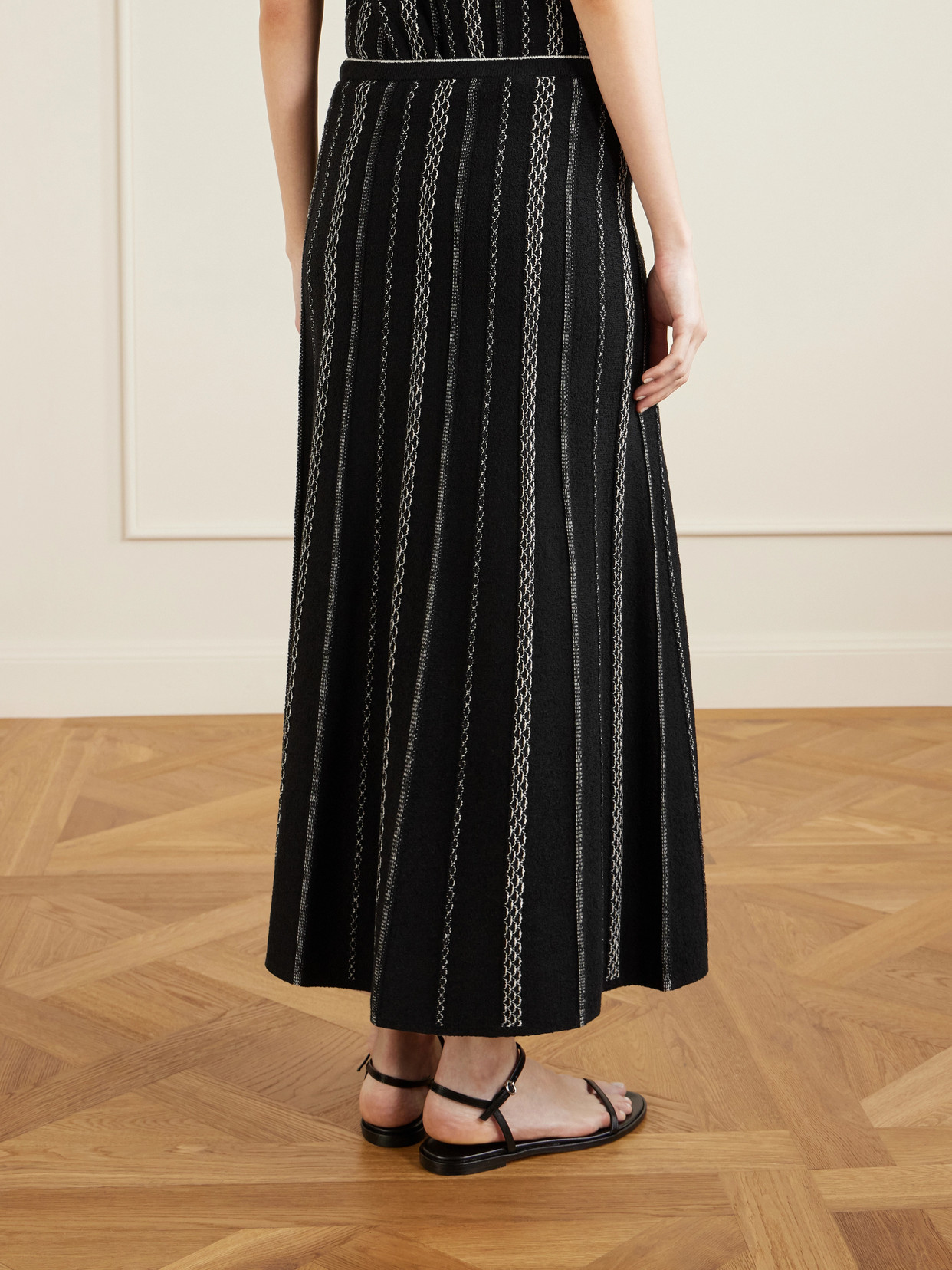 White Label - Morena Striped Jacquard-Knit Maxi Skirt