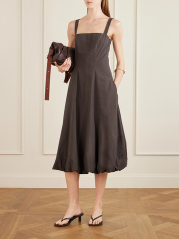 abadia ora pleated gathered chiffon and dupioni midi dress Abadia Casual and day dresses for Women | Online Sale up to 70% off