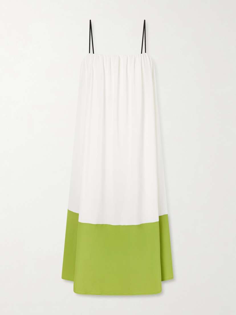 Proenza Schouler White Label Saria Two-tone Crepe-jersey Midi Dress