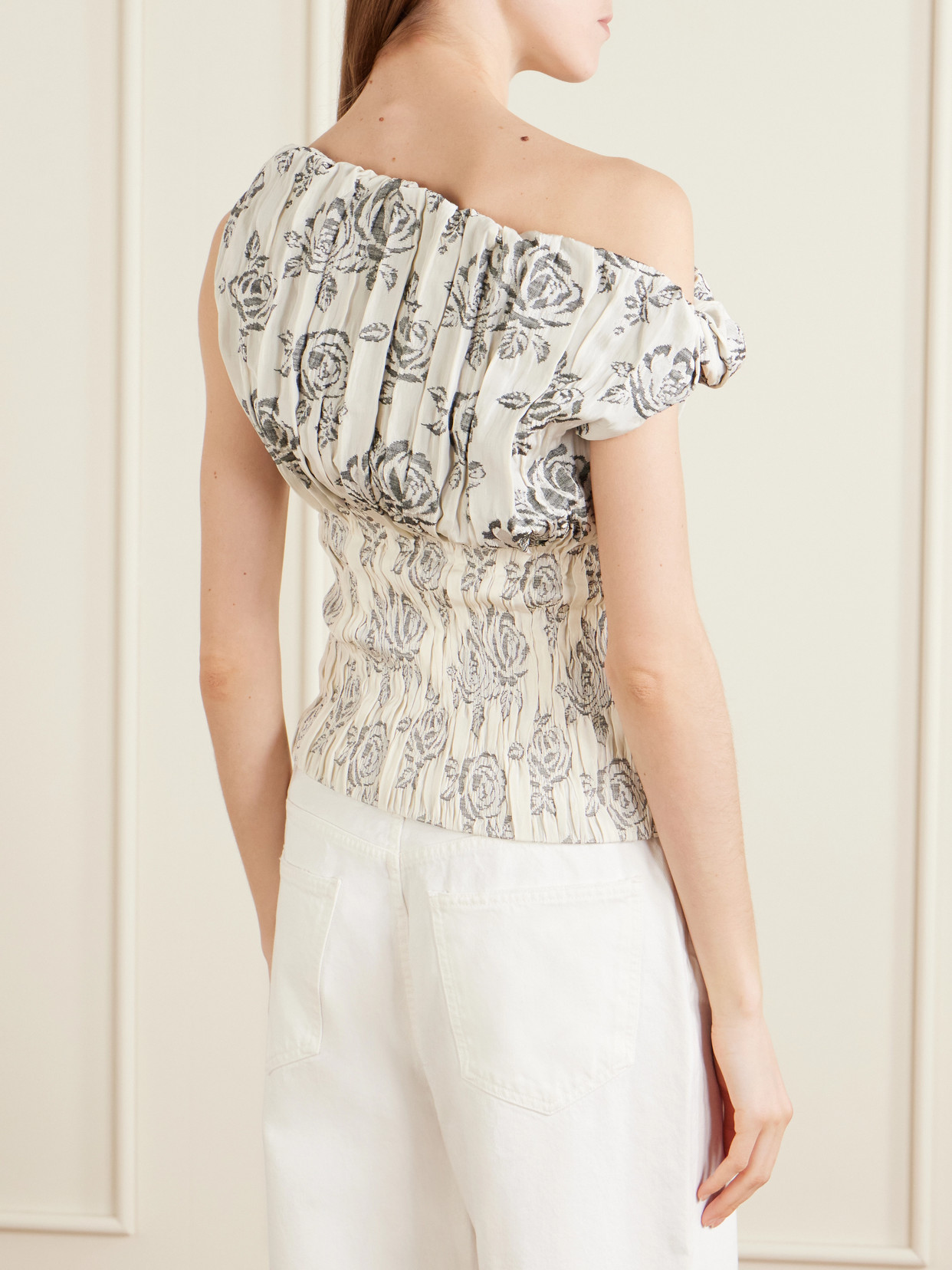 Romy Floral-Brocade Top