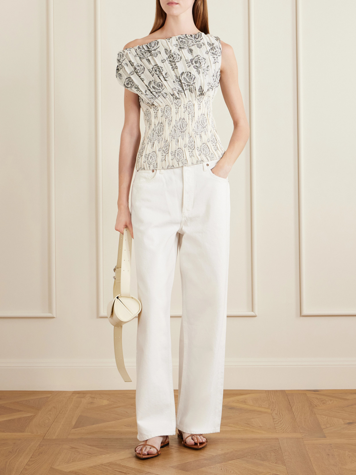 Romy Floral-Brocade Top