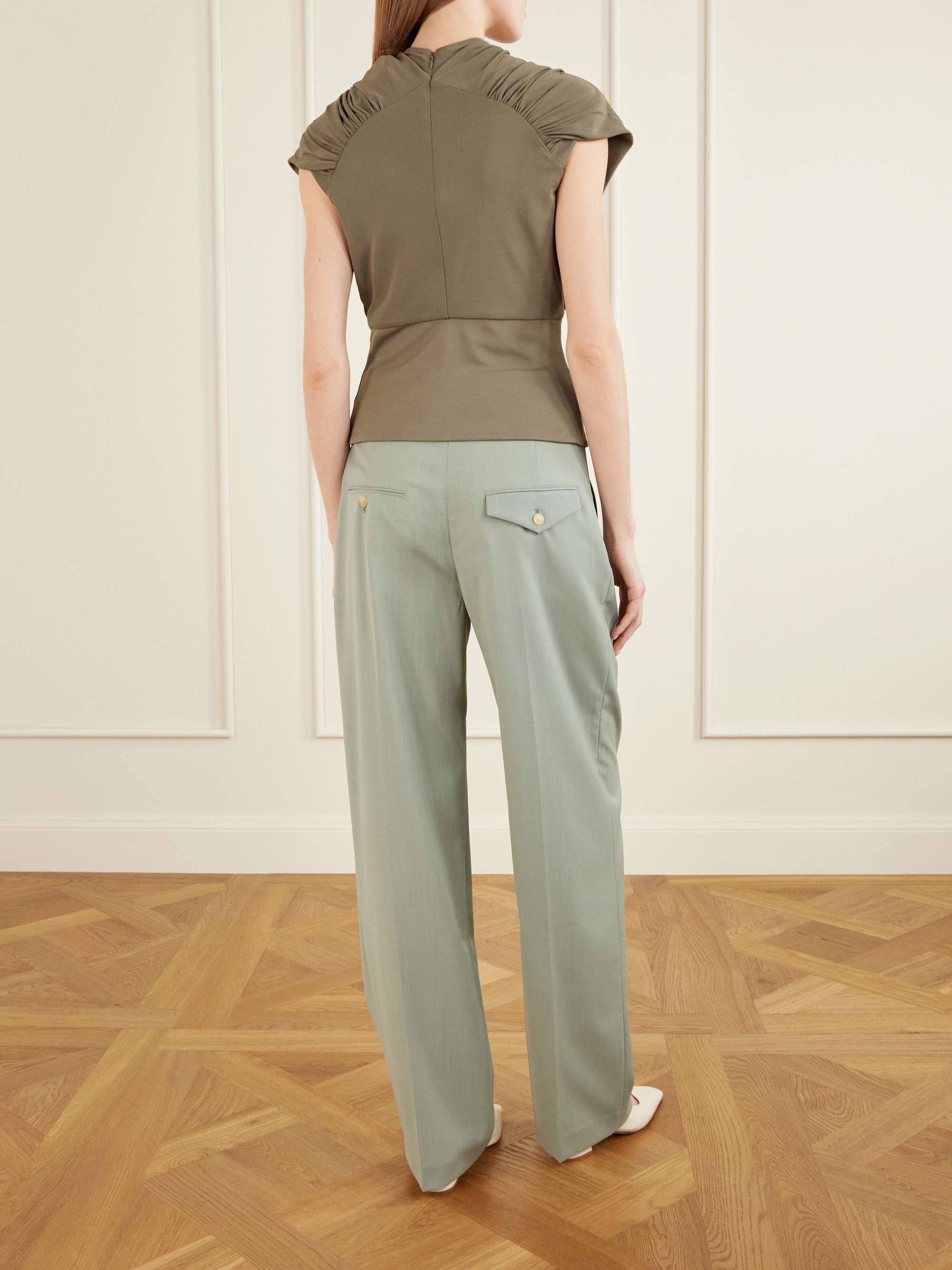 KALLMEYER Jocelyn gathered draped jersey top | NET-A-PORTER
