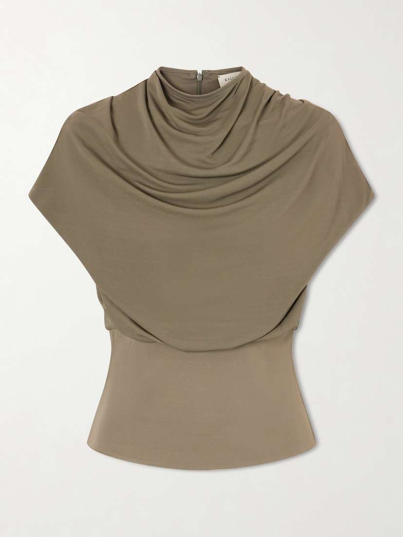 Kallmeyer Jocelyn Gathered Draped Jersey Top