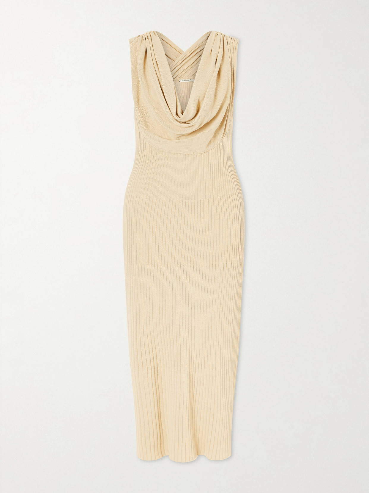 Kallmeyer Ribbed-knit Cotton-blend Midi Dress In Neutral