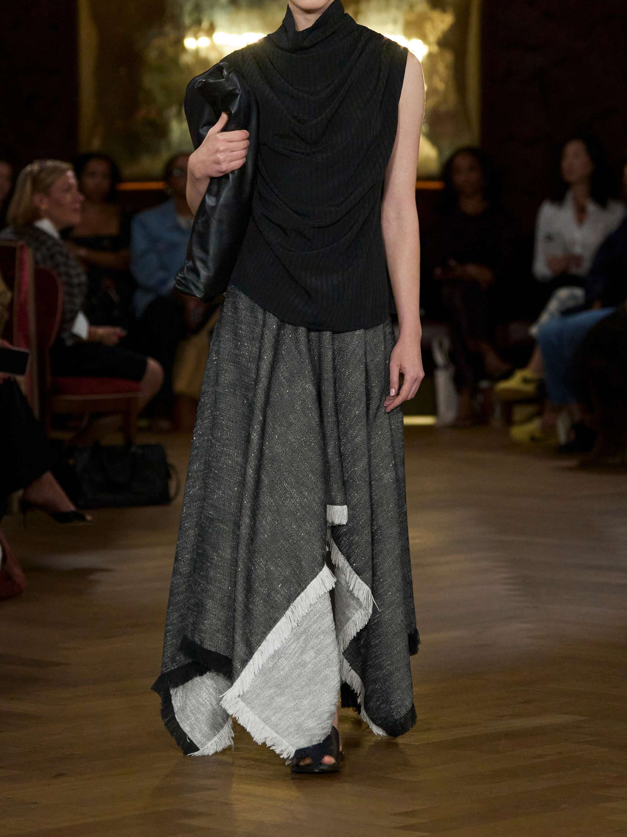 KALLMEYER Frayed asymmetric tweed midi skirt | NET-A-PORTER