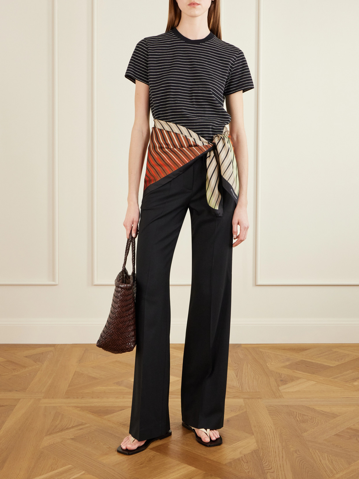 Kenzie Striped Cotton-Jersey T-Shirt