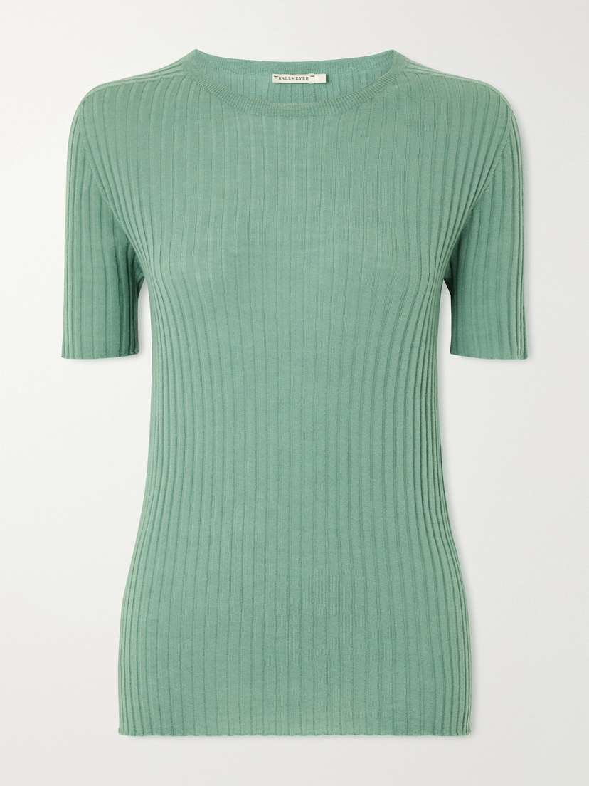 Kallmeyer Ribbed-knit Merino Wool T-shirt