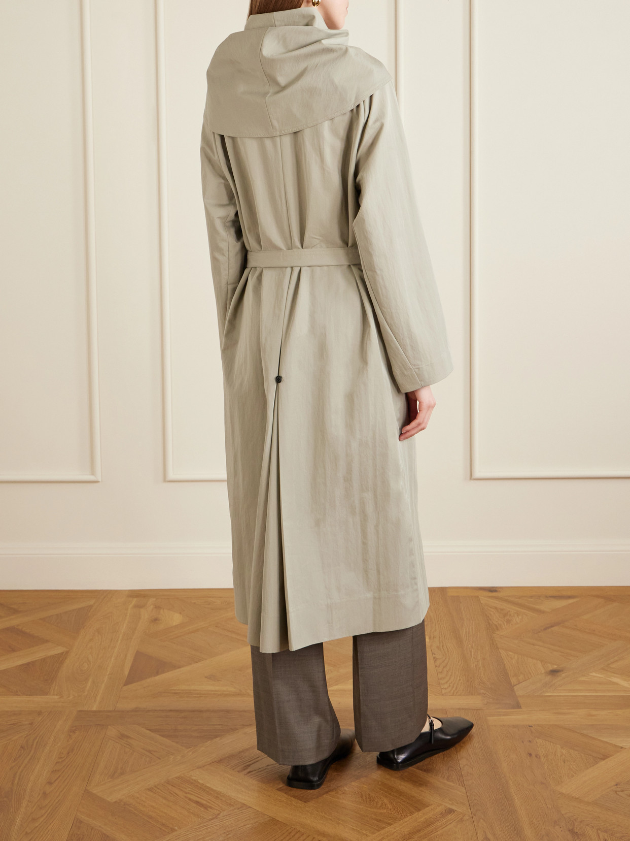 Dorothy Double-Breasted Belted Cotton-Blend Trench Coat