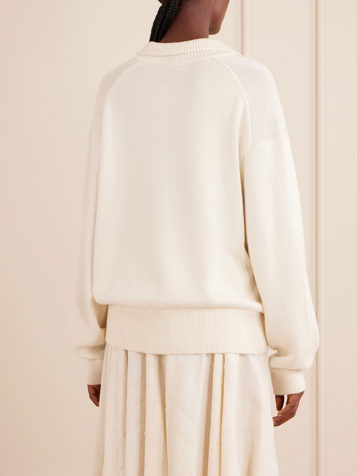 Chessy Cotton And Wool-Blend Polo Sweater