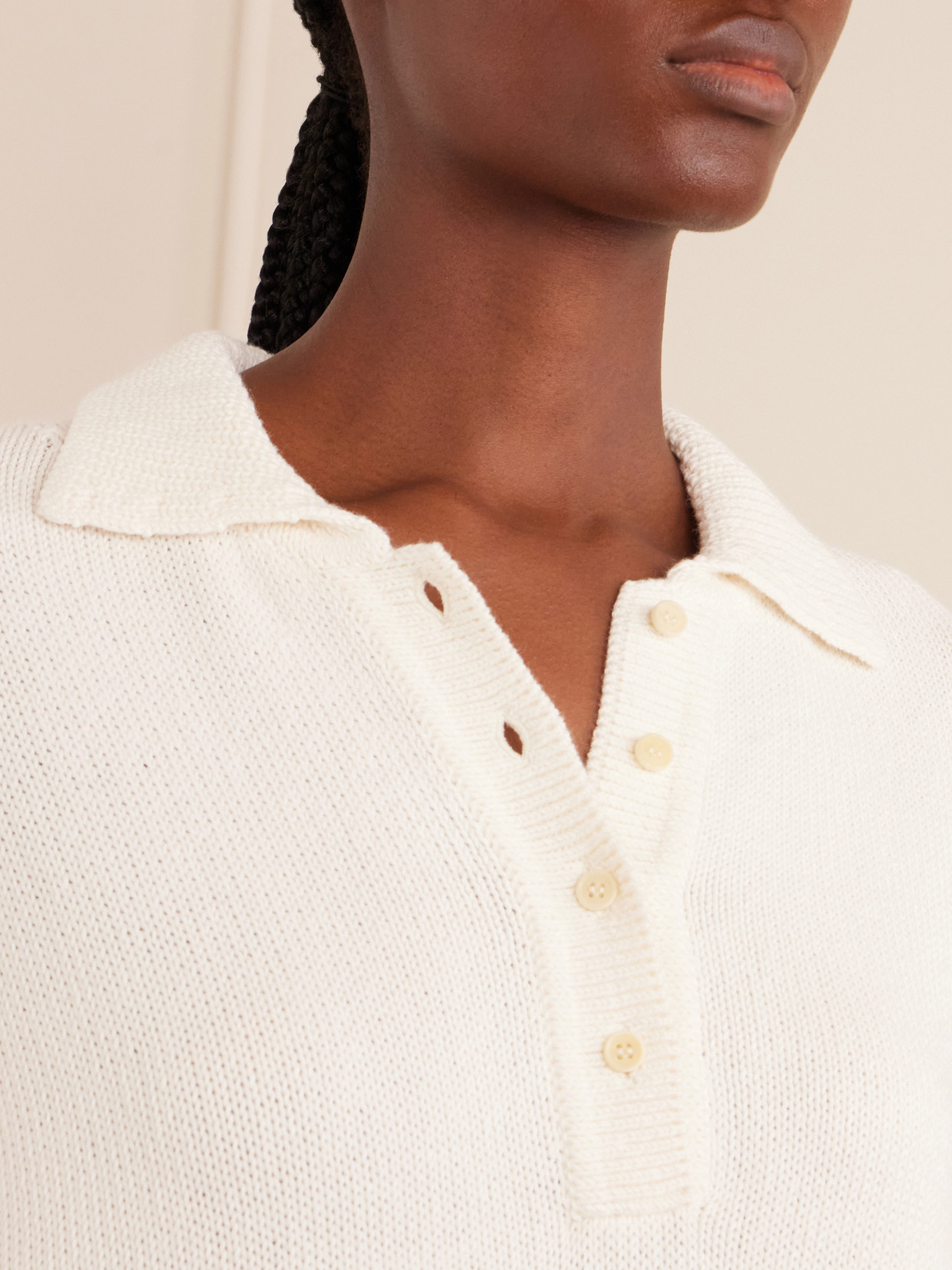 Chessy Cotton And Wool-Blend Polo Sweater