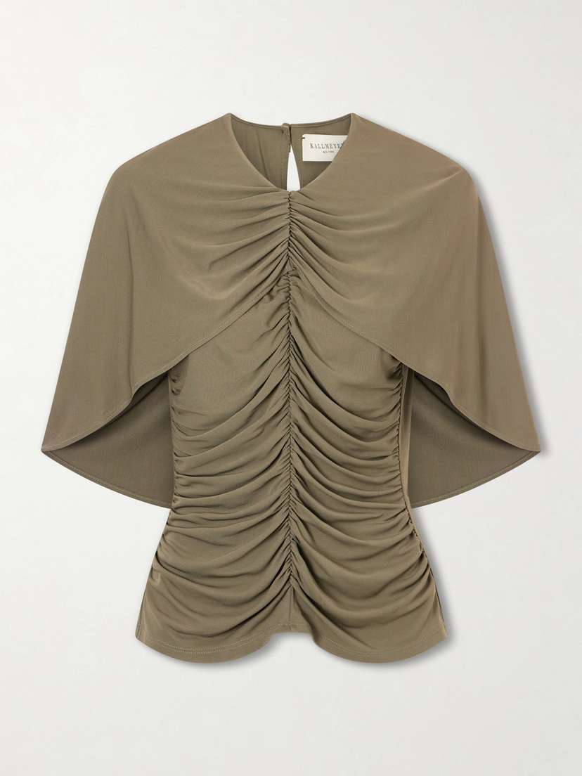 Kallmeyer Emme Cape-effect Gathered Jersey Top