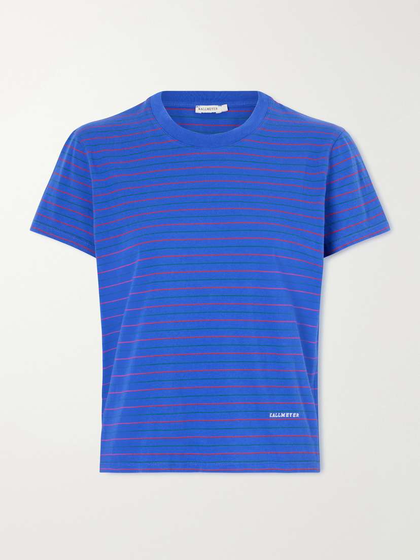 Kallmeyer Kenzie Embroidered Striped Cotton-jersey T-shirt