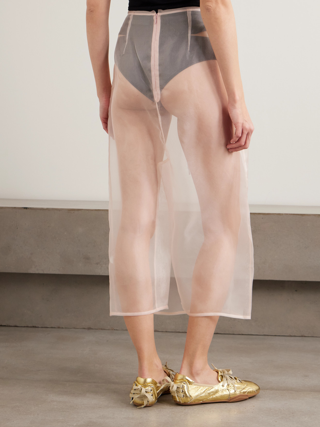 Bow-Detailed Silk-Organza Midi