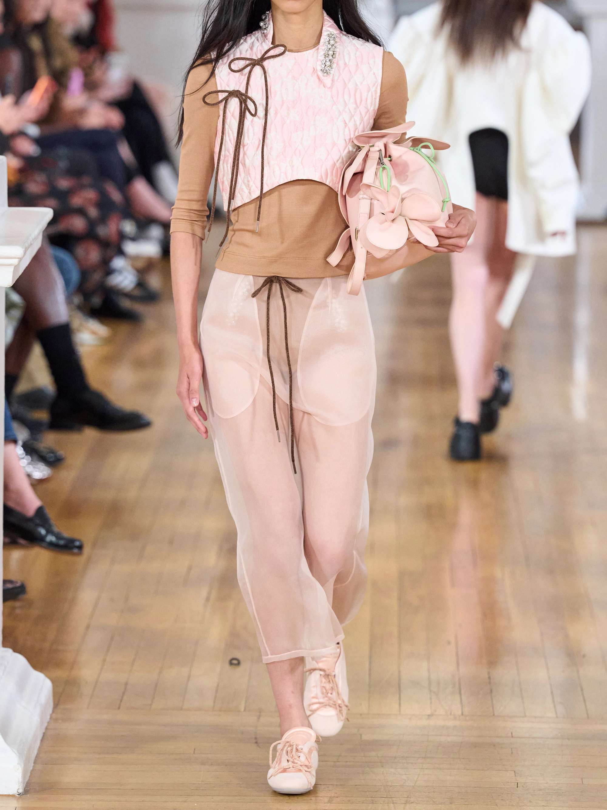 SIMONE ROCHA Bow-detailed silk-organza midi skirt | NET-A-PORTER