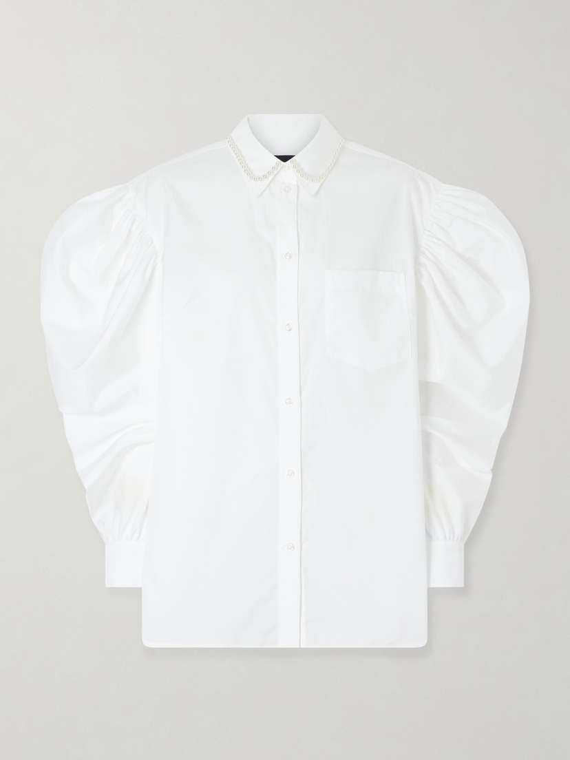 Simone Rocha Embellished Cotton-poplin Shirt